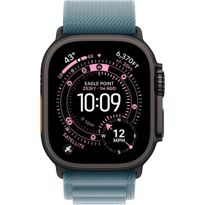 Умные часы Apple Watch Ultra 3 49 мм, Black Titanium Case with Light Blue Alpine Loop, Светло-голубой №2
