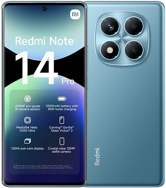 Смартфон Xiaomi Redmi Note 14 Pro 256 ГБ, Синий, Dual nano SIM детальное изображение - 1