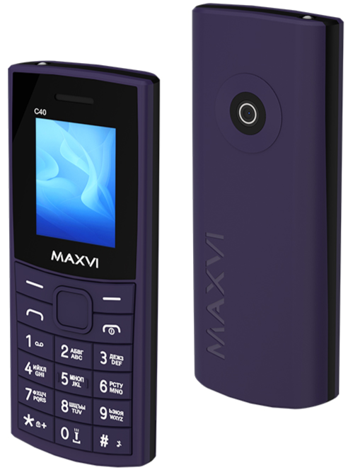 Мобильный телефон MAXVI C40, 32 Мб, Фиолетовый, Dual micro-SIM детальное изображение - 2