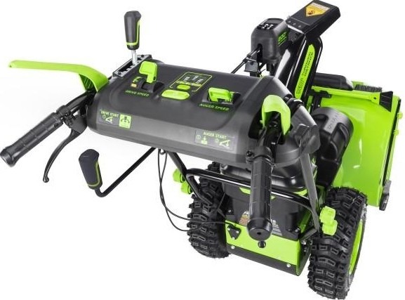 Снегоуборщик аккумуляторный Greenworks GD82ST56, без АКБ и ЗУ 2602807, 82 В, 4800 Вт, Зеленый/Черный детальное изображение - 2