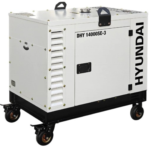 Генератор дизельный с воздушным охлаждением HYUNDAI DHY 14000SE-3, в кожухе, 10 кВт, Белый детальное изображение - 5