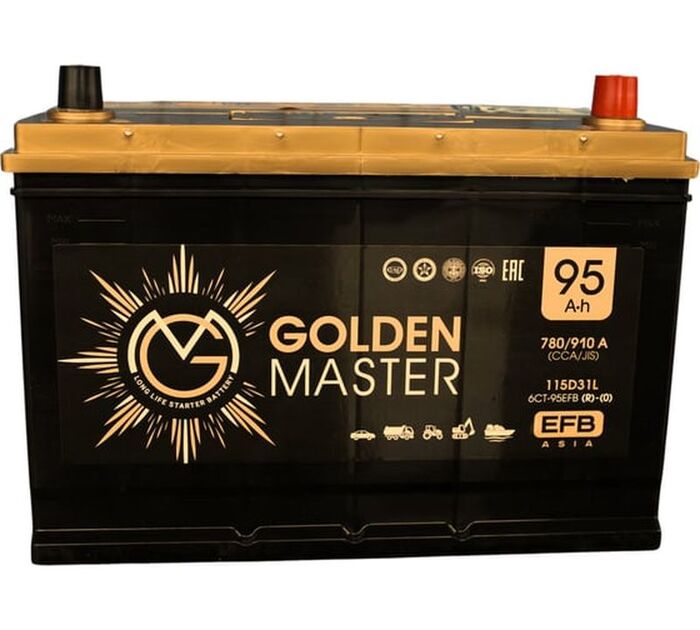 Аккумулятор GOLDEN MASTER EFB ASIA 6СТ-95 (R)-(0), Обратная Полярность, 95 А·ч №12