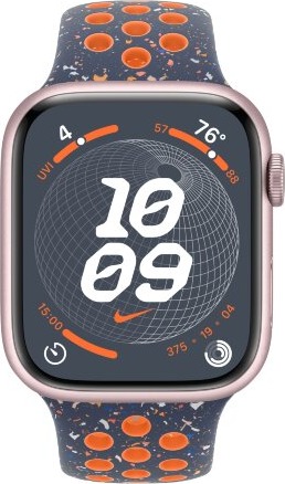 Умные часы Apple Watch Series 9 Pink Aluminum Case GPS + Cellular with Nike Sport Band Blue Flame, 41 mm, Голубое пламя детальное изображение - 2