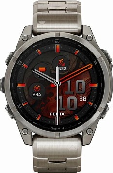 Смарт-часы Garmin Fenix 8 AMOLED Sapphire DLC, 47 мм, Титановый светло-серый, титановый ремешок детальное изображение - 5