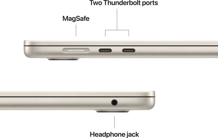 Ноутбук Apple MacBook Air 15 на M2, RAM 8 ГБ, Starlight, SSD 512 ГБ, Apple graphics 10-core детальное изображение - 8
