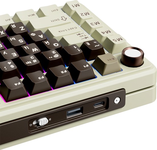 Клавиатура Royal Kludge L75, Cream Switch, Светло-Коричневый детальное изображение - 7