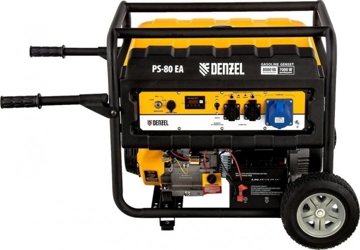 Генератор бензиновый Denzel PS 80 EA 946924, 7 кВт, Желтый детальное изображение - 3