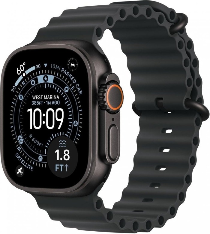 Умные часы Apple Watch Ultra 3 49 мм, Black Titanium Case with Black Ocean Band, Черный №1