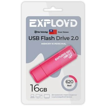 USB Flash накопитель Exployd 620 16 ГБ, розовый детальное изображение - 1