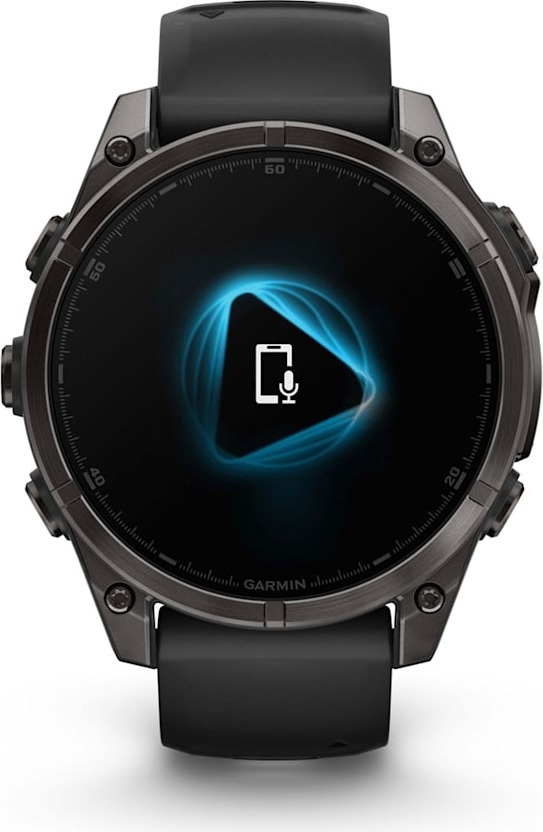 Смарт-часы Garmin Fenix 8 AMOLED Sapphire DLC, 47 мм, угольно-черный, пепельно-черный силиконовый ремешок детальное изображение - 4