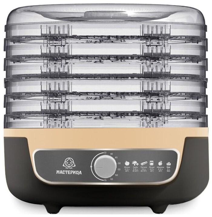 Сушилка для овощей 3 в 1 Мастерица EFD-1004VM, 600 Вт, Серый/Бежевый №1