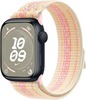 Умные часы Apple Watch Series 9 Midnight Aluminum Case GPS + Cellular with Nike Sport Band Starlight/Pink, 45 mm, Звездный/Розовый вариант - 1