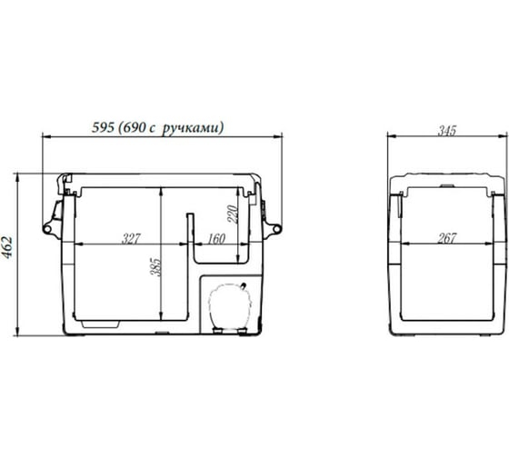 Автомобильный компрессорный холодильник Alpicool NCF45, 990067, 12/24/220 В, Серый детальное изображение - 2