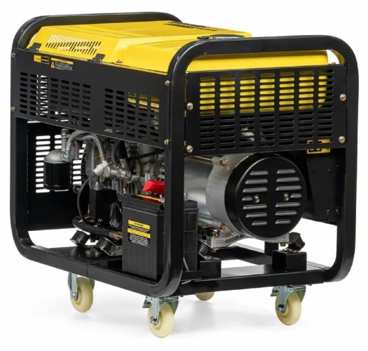 Генератор дизельный с воздушным охлаждением CHAMPION DG10000E-3, открытый, 10 кВт, Желтый детальное изображение - 5