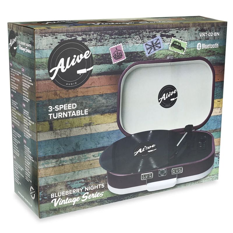 Проигрыватель винила Alive Audio Vintage Blueberry Nights, Синий детальное изображение - 4
