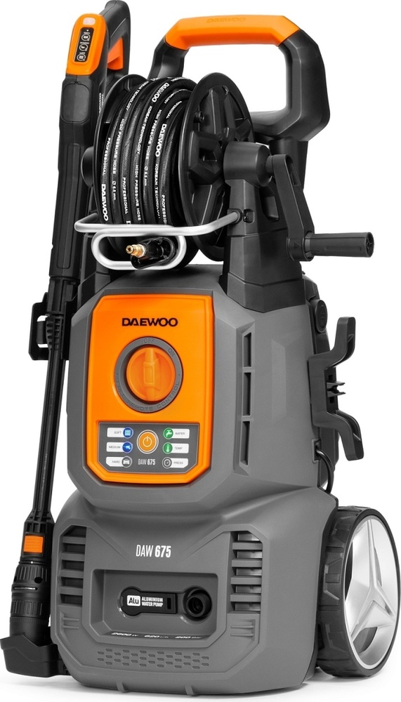 Автомойка DAEWOO DAW 675, 2.6 кВт, 200 бар, Серый/Оранжевый №1