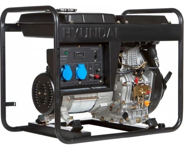 Генератор дизельный с воздушным охлаждением HYUNDAI DHY 6500L, открытый, 5 кВт, Черный детальное изображение - 1