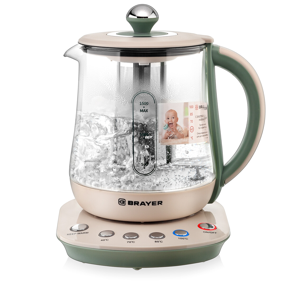 Электрический чайник Brayer BR1015 1.5 л, Бежевый детальное изображение - 3