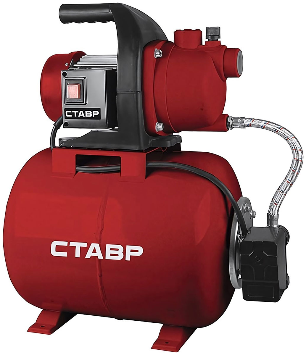 Насосная станция Ставр НС-1000/24, 60 л/мин, 25 мм, напор 40 м, d=32 мм, 1000 Вт, Серый детальное изображение - 1