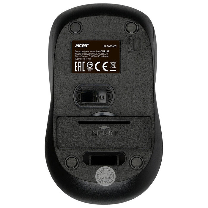 Мышь Acer OMR132, Синий, Черный №2