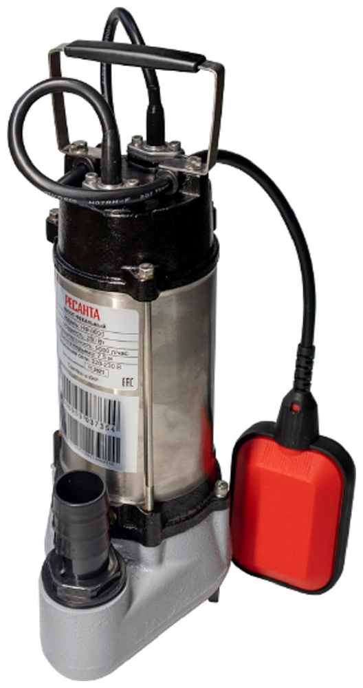 Насос фекальный Ресанта НФ-9000, 150 л/мин, 32 мм, напор 7.5 м, d=32 мм, 250 Вт, Серый детальное изображение - 2