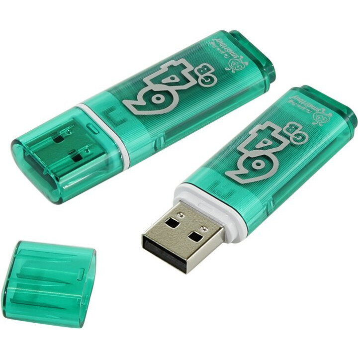 USB Flash накопитель SmartBuy Glossy (SB64 ГБGS-G) 64 ГБ, зеленый детальное изображение - 1