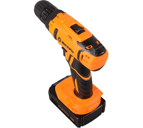 Аккумуляторная дрель-шуруповерт Вихрь ДА-18Л-2К 72/14/9, 18 В, 45 Нм, 2 А·ч детальное изображение - 6