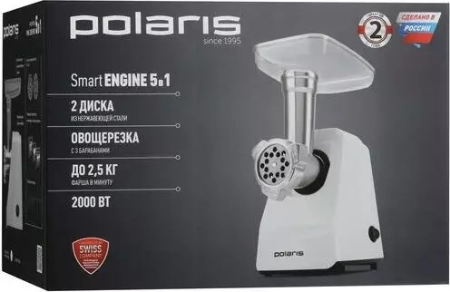 Мясорубка Polaris PMG 2050 RUS, Белый детальное изображение - 9