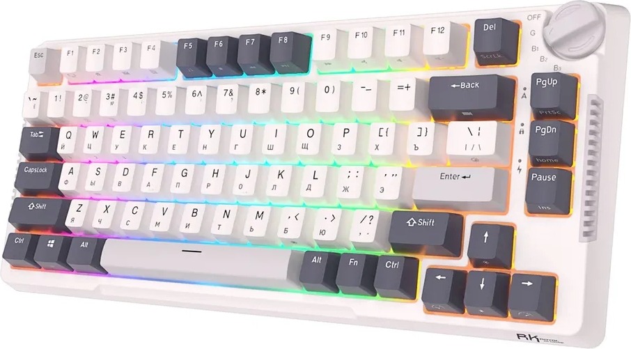 Клавиатура Royal Kludge RKH81 Night, Sky Cyan Switch, Белый детальное изображение - 3