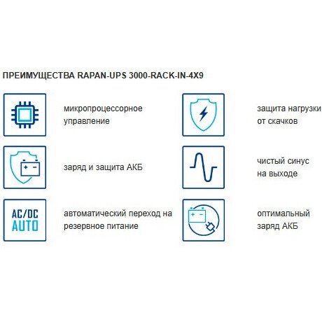 ИБП Бастион RAPAN-UPS 3000-RACK-IN-4X9 детальное изображение - 9