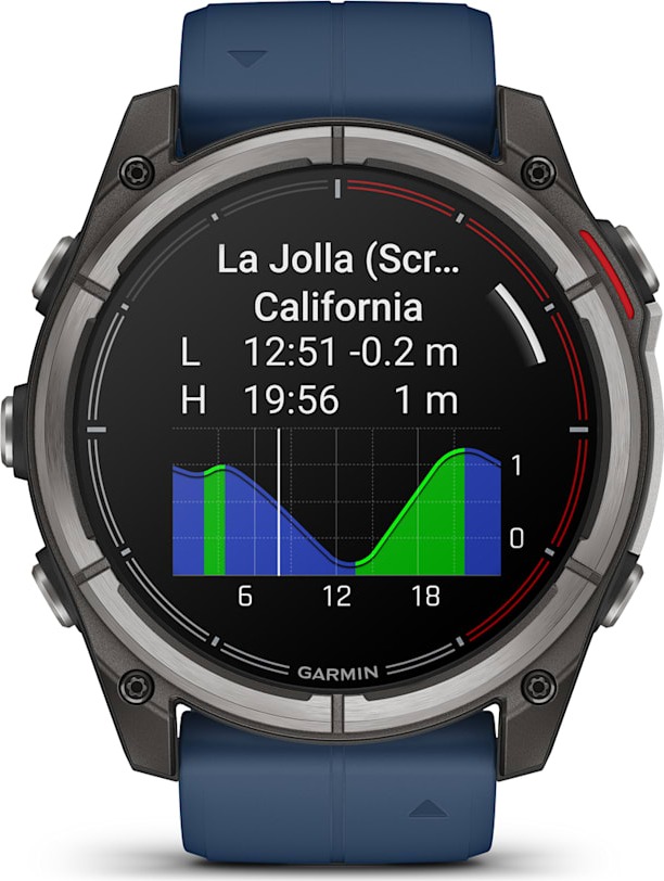 Смарт-часы Garmin Quatix 8 51 мм, AMOLED, Sapphire, Titanium, Синий силиконовый ремешок детальное изображение - 5