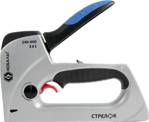 Скобозабиватель ручной Кобальт 240-690 механический стрелок 6-14 мм, тип 53, шпильки, гво детальное изображение - 1