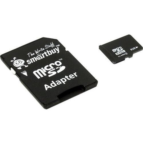 Карта памяти SmartBuy MicroSD + SD адаптер (SB8GBSDCL4-01), 8 Гб детальное изображение - 1