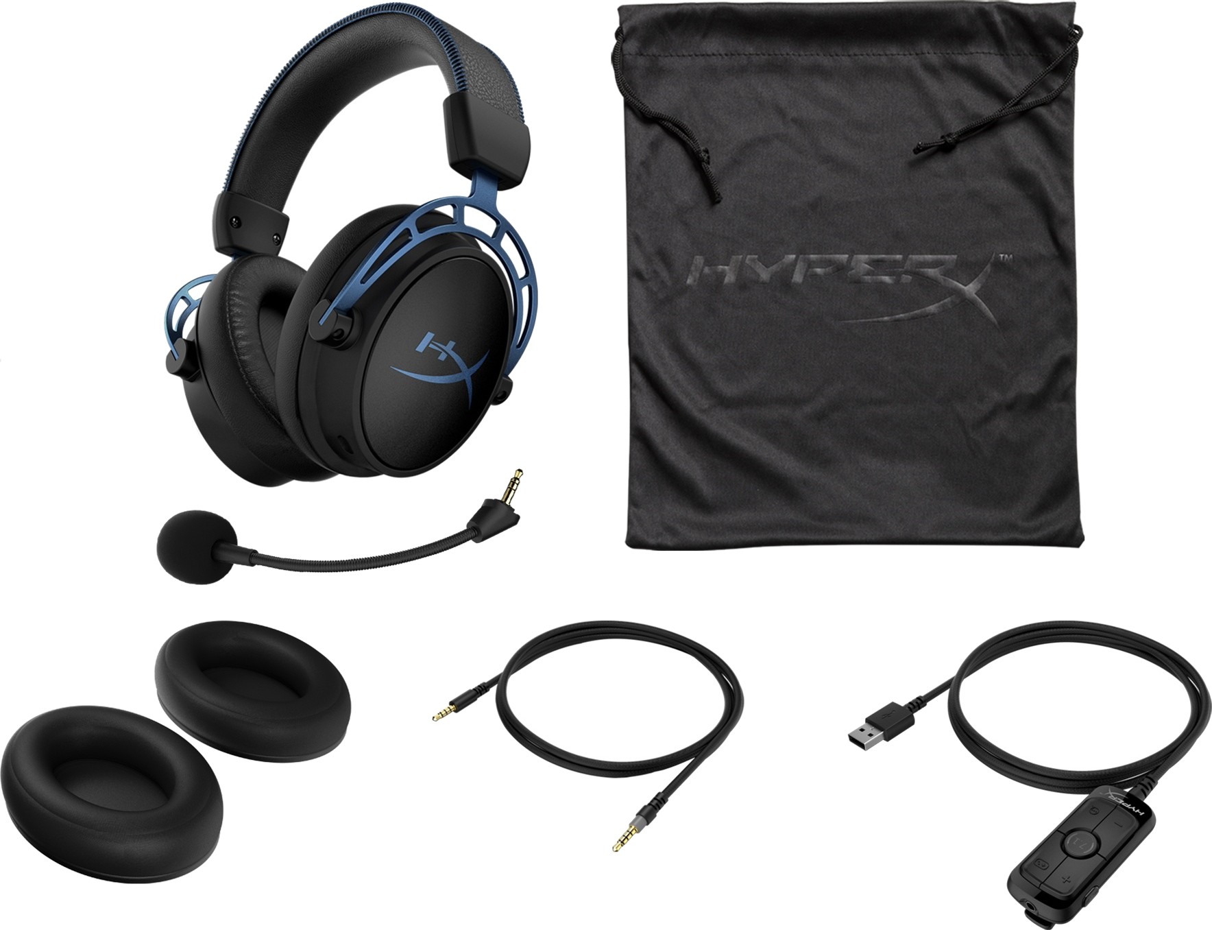 Наушники HyperX Cloud Alpha S, Синий детальное изображение - 8