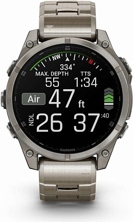 Смарт-часы Garmin Fenix 8 AMOLED Sapphire DLC, 47 мм, Титановый светло-серый, титановый ремешок детальное изображение - 4