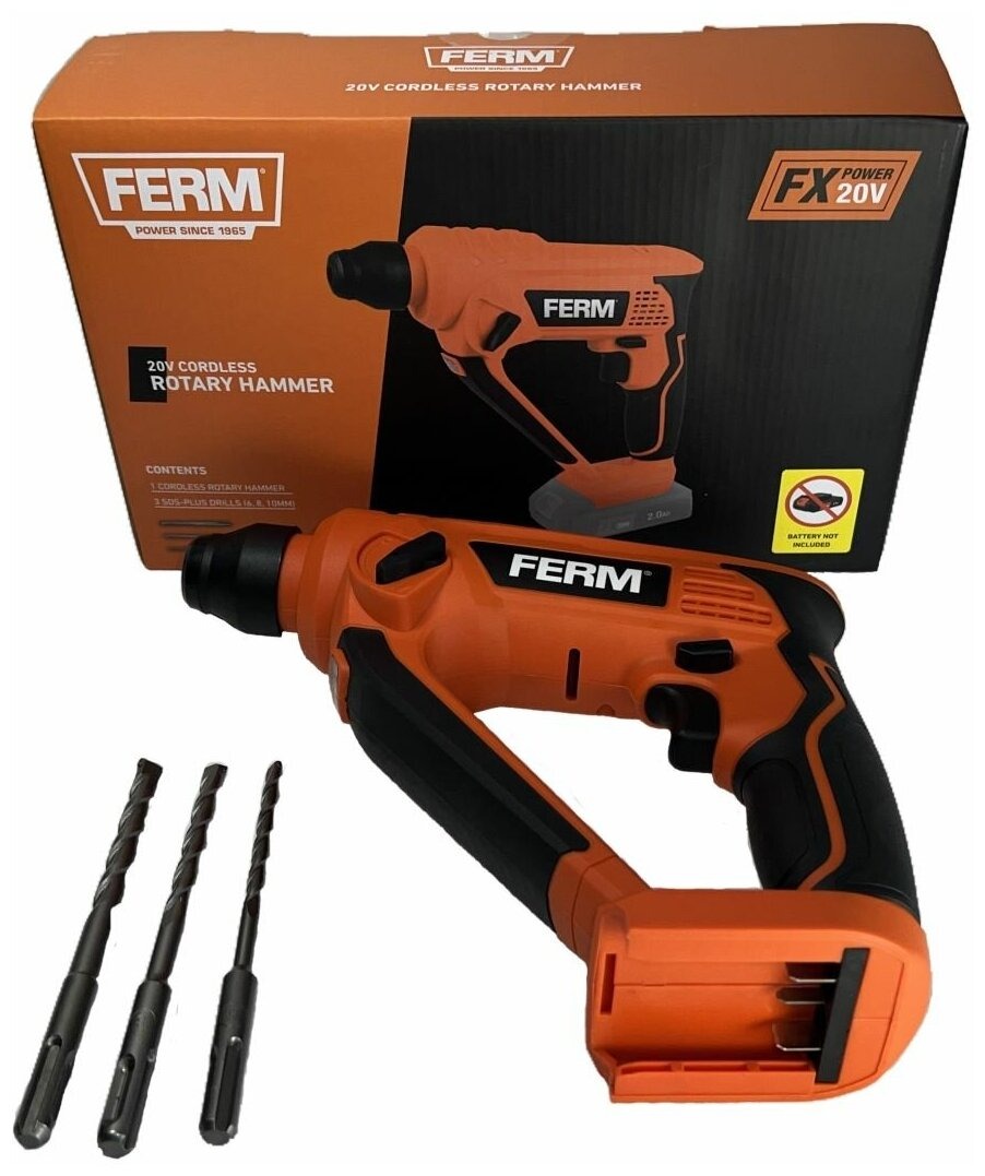 Аккумуляторный перфоратор FERM HDM1052 с АКБ и ЗУ HDM1052KIT, 1.3 Дж, 5000 уд/мин детальное изображение - 2