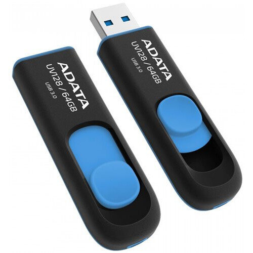 USB Flash накопитель ADATA UV128 64 ГБ, синий детальное изображение - 1