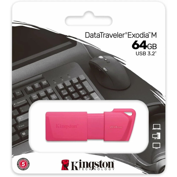 USB Flash накопитель Kingston DataTraveler Exodia M Neon (KC-U2L64-7LN) 64 ГБ, розовый №2