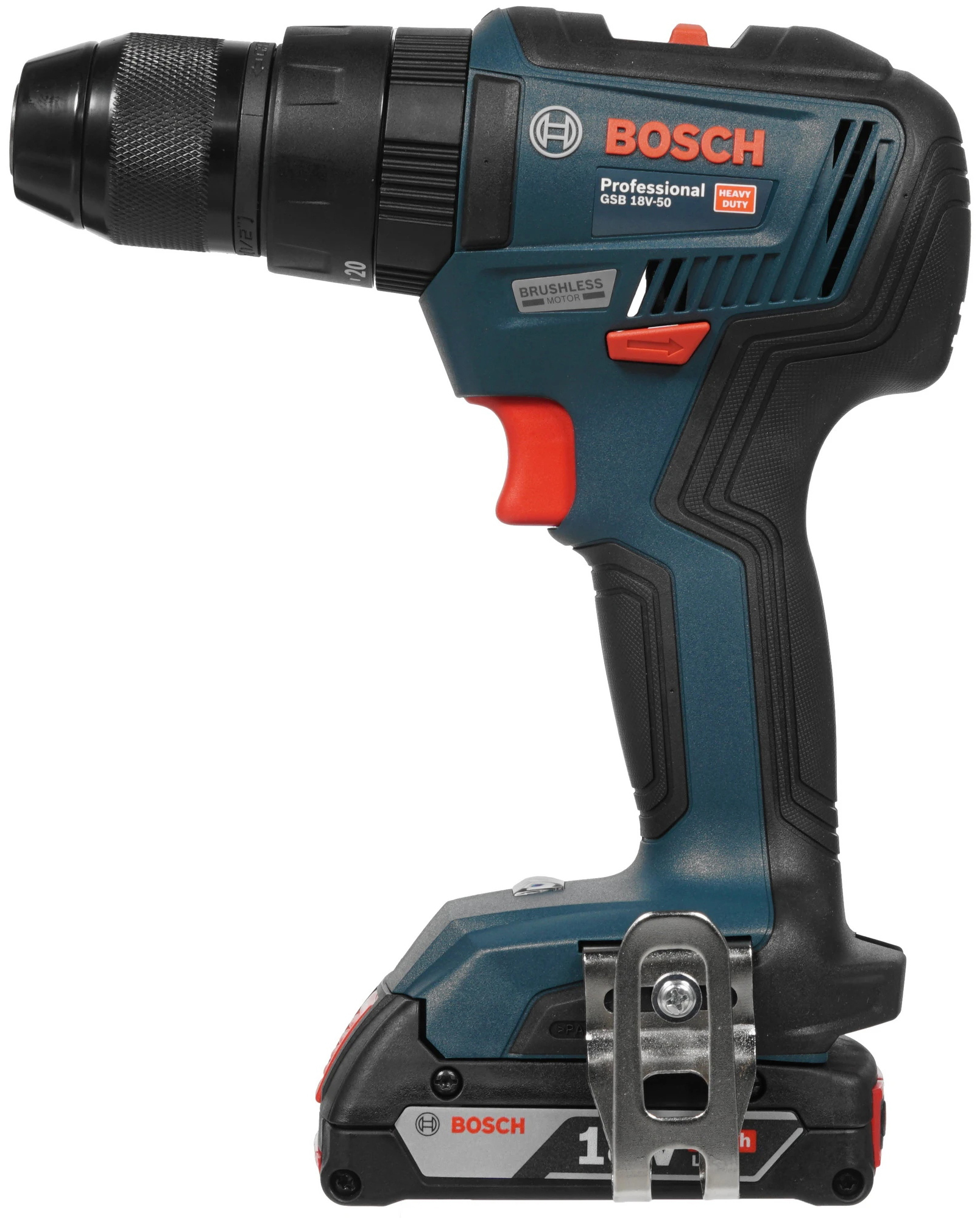 Аккумуляторная ударная дрель-шуруповерт Bosch GSB 18V-50 06019H5120, 2 акб, 50 Нм, 18 В детальное изображение - 1