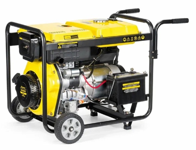 Генератор дизельный с воздушным охлаждением CHAMPION DG6501E, открытый, 5 кВт, Желтый детальное изображение - 8