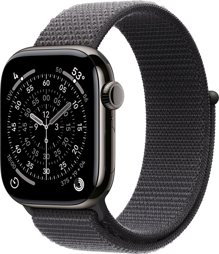 Умные часы Apple Watch Series 11 42 мм, Slate Titanium Case with Dark Gray Sport Loop, GPS + Cellular, Темно-серый №1