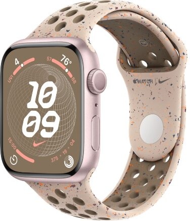 Умные часы Apple Watch Series 9 Pink Aluminum Case GPS + Cellular with Nike Sport Band Desert Stone, 41 mm, Пустынный камень детальное изображение - 1