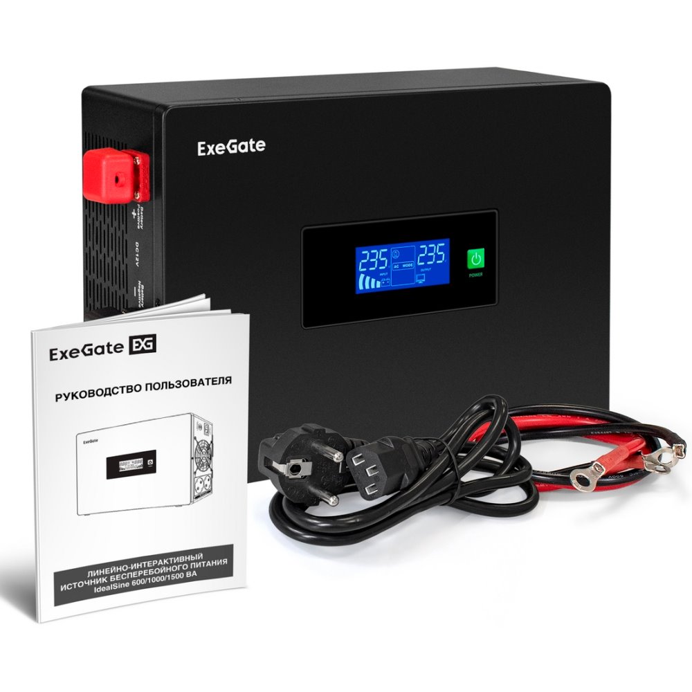 ИБП ExeGate IdealSine SR-1000.LCD.2SH + HRL 12-45 (45Ач) + батарея детальное изображение - 5