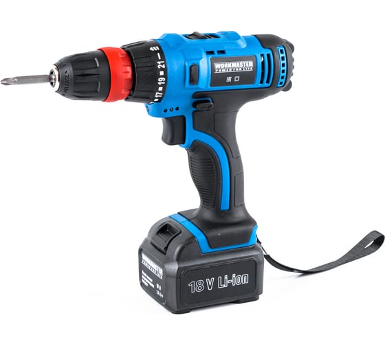 Аккумуляторная дрель-шуруповерт WorkMaster АШ-18ЛМ, 18 В, 28 Нм, 1,5 А·ч детальное изображение - 21