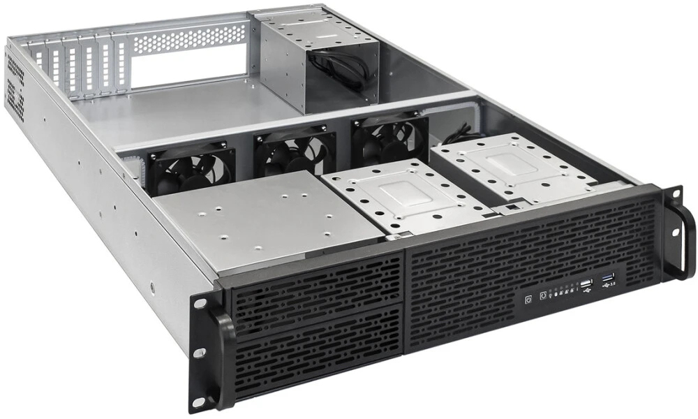 Серверный корпус ExeGate Pro 2U650-06/2U2098L/400ADS, 400 Вт, Черный детальное изображение - 2