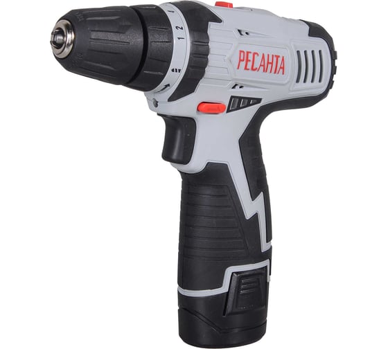 Аккумуляторная дрель-шуруповерт Ресанта ДА-12-2ЛК 75/14/2, 12 В, 40 Нм, 2 А·ч детальное изображение - 1