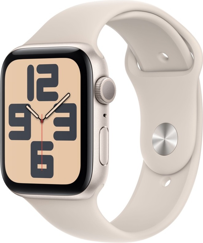 Смарт-часы Apple Watch SE 2023 44 мм, Starlight Aluminium Case with Starlight Sport Band, Сияющая звезда детальное изображение - 1