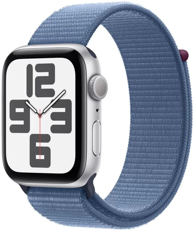 Умные часы Apple Watch Series SE 2023 44 мм, Silver Aluminum Case with Storm Blue Sport Loop, Серебряный детальное изображение - 1