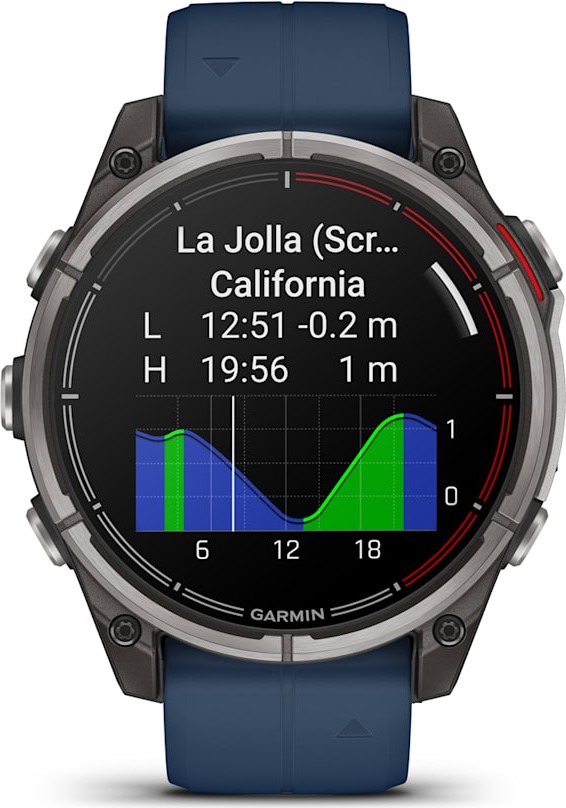Смарт-часы Garmin Quatix 8 47 мм, AMOLED, Sapphire, Titanium, Синий силиконовый ремешок детальное изображение - 4