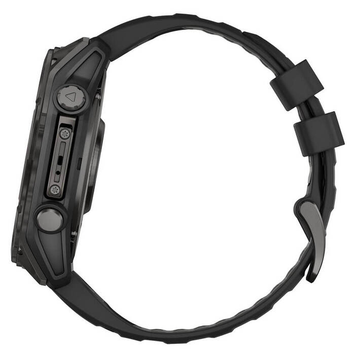 Смарт-часы Garmin Fenix 8 AMOLED Sapphire, 51 мм, угольно-серый DLC, пепельно-черный силиконовый ремешок №7
